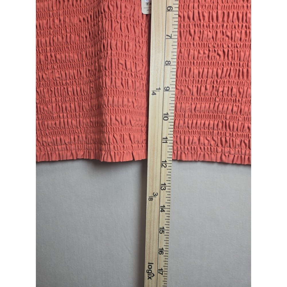 Ariat Women's Darla Smocked Sleeveless Tank Top Peach Tone 10060384 Size XL - Picture 4 of 6